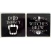 ALCHEMY GOTHIC DESIGNS CERAMIC TEAPOT STAND & COASTERS SET – WITCHES BREW